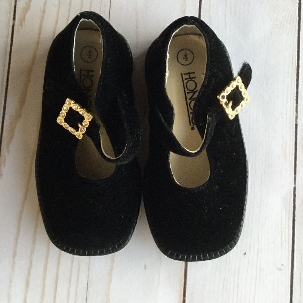 Vintage suede block heels diamond buckle